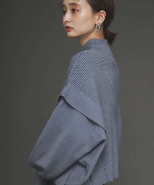 SENSE OF PLACE by URBAN RESEARCH（センスオブプレイスバイアーバンリサーチ）の「ストレッチショルダータックセーター（ニット/セーター・レディース・アイボリー/ブラック/イエロー/ライトカーキ/ブルー・ONE）」の18枚目の写真
