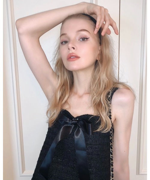 epine（エピヌ）の「tweed ribbon brooch onepiece（ワンピース）」 - WEAR