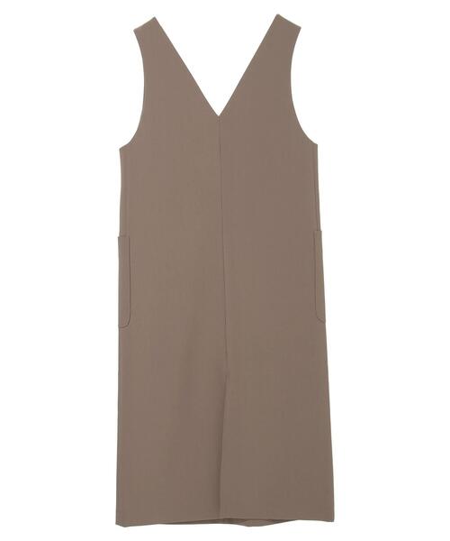 AMERICAN HOLIC（アメリカンホリック）の「VネックWポケットワンピース（ジャンパースカート・レディース・ブラック/モカ・L/M）」の13枚目の写真