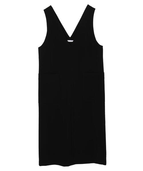 AMERICAN HOLIC（アメリカンホリック）の「VネックWポケットワンピース（ジャンパースカート・レディース・ブラック/モカ・L/M）」の21枚目の写真