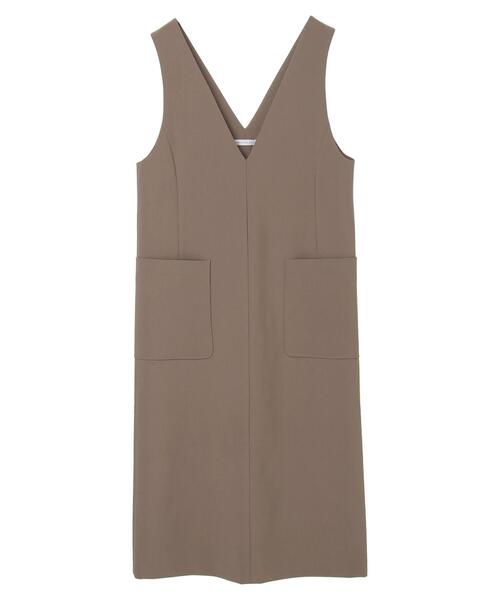 AMERICAN HOLIC（アメリカンホリック）の「VネックWポケットワンピース（ジャンパースカート・レディース・ブラック/モカ・L/M）」の22枚目の写真
