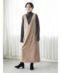 AMERICAN HOLIC（アメリカンホリック）の「VネックWポケットワンピース（ジャンパースカート）」