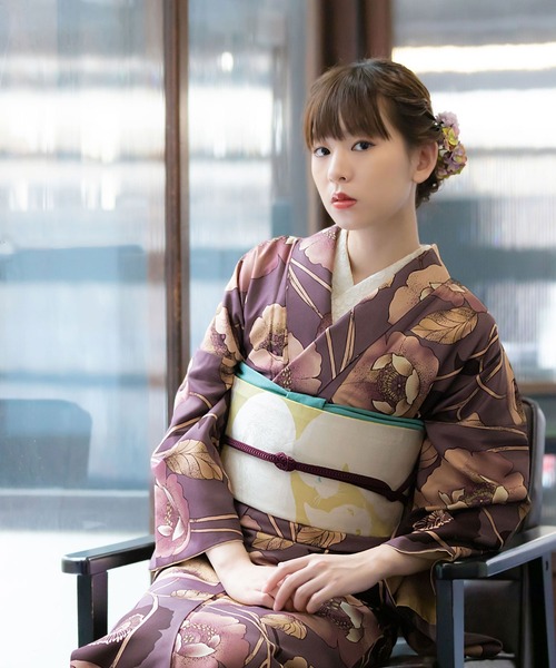 kimonomachi(キモノマチ)の「レディース 洗える着物2点セット(袷着物+京袋帯) M/L KIMONOMACHI オリジナル ミモザシリーズ 小紋 福袋(着物・レディース・ライトグレー/ブラック/ネイビー/ブラック×グレー/ピンクベージュ/ブラック×レッド/ブルーグリーン/グレイッシュベージュ/グレイッシュブルー/ライトパープル/ダークパープル/ダークブラウン・M/L)」の11枚目の写真