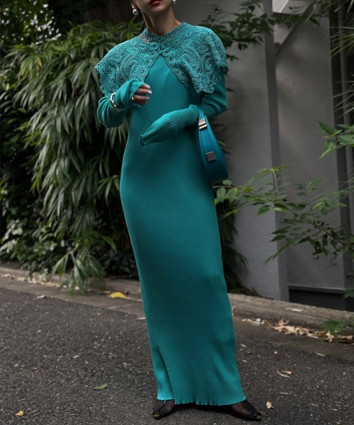 Ameri（アメリ）の「LACE COLLAR SET DRESS（ワンピース・レディース・ブラック/ブルー/ブラウン・SMALL/MEDIUM）」の9枚目の写真