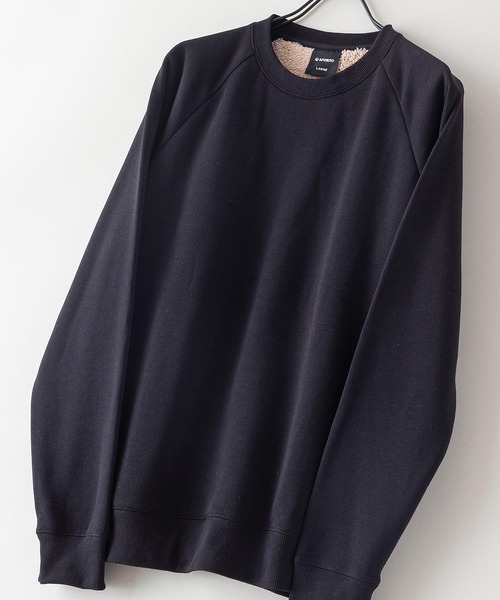 JEANS MATE(ジーンズメイト)の「身頃ボア スウェットトレーナー(スウェット・メンズ・ブラック/杢グレー/アイボリー・MEDIUM/LARGE/X-LARGE)」の4枚目の写真