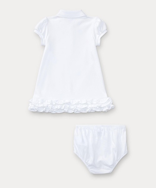 POLO RALPH LAUREN CHILDRENSWEAR（ポロ ラルフ ローレン チルドレンズウェア）の「ラッフルド ポロ ドレス＆ブルマー（ワンピース・キッズ・ホワイト・12M/6M/9M/24M）」の4枚目の写真
