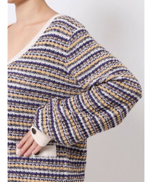 dazzlin（ダズリン）の「ツイードミドルカーディガン（カーディガン/ボレロ・レディース・ベージュ/パープル・FREE）」の4枚目の写真