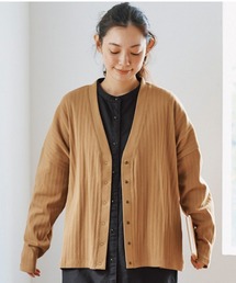and myera 四角いしっかりリブカーディガン