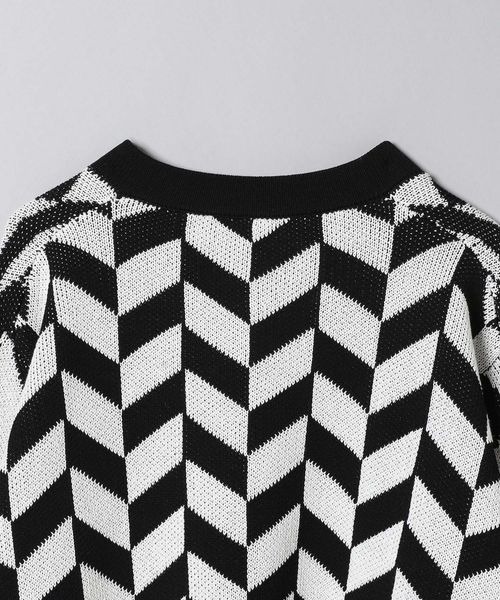 JEANASIS（ジーナシス）の「7Gウェーブチェッカーショートカーディガン/264385（カーディガン/ボレロ・レディース・ブラック系その他/グリーン系その他・FREE）」の10枚目の写真