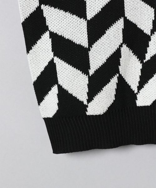 JEANASIS（ジーナシス）の「7Gウェーブチェッカーショートカーディガン/264385（カーディガン/ボレロ・レディース・ブラック系その他/グリーン系その他・FREE）」の9枚目の写真