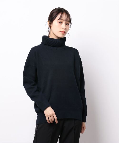 AMERICAN HOLIC（アメリカンホリック）の「コクーンニット総針プルオーバー（ニット/セーター・レディース・ネイビー/アイボリー・M/L）」の15枚目の写真