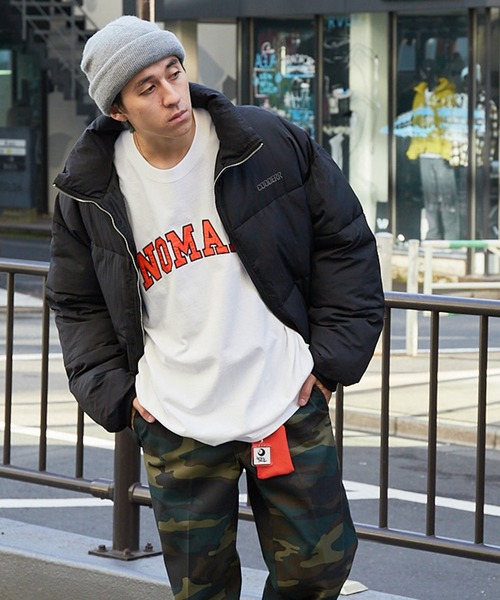 山田　衣類7点 ビッグシルエット ナイロン/サテン刺繍カレッジロゴ 長袖Tシャツ