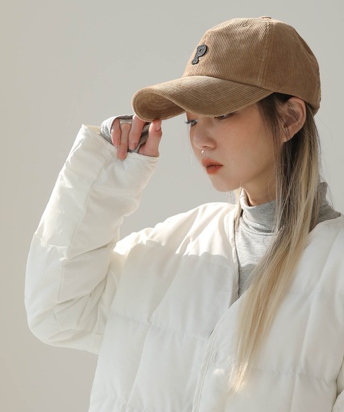 UNE MANSION（ユヌマンション）の「コーデュロイ P キャップ帽子（キャップ・レディース・ホワイト/ブラック/ブラウン/レッド/イエロー・ONE SIZE）」の21枚目の写真