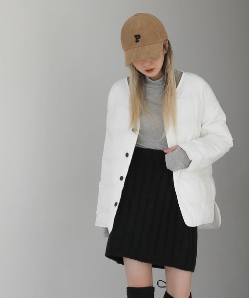 UNE MANSION（ユヌマンション）の「コーデュロイ P キャップ帽子（キャップ・レディース・ホワイト/ブラック/ブラウン/レッド/イエロー・ONE SIZE）」の9枚目の写真