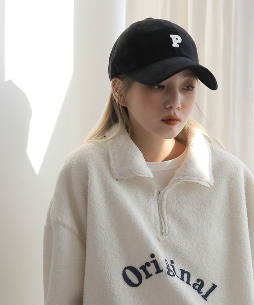 UNE MANSION（ユヌマンション）の「コーデュロイ P キャップ帽子（キャップ・レディース・ホワイト/ブラック/ブラウン/レッド/イエロー・ONE SIZE）」の10枚目の写真