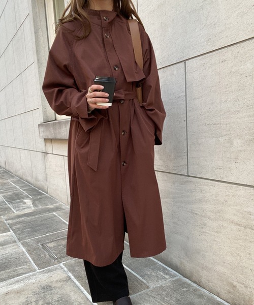 スタンドカラーオーバーサイズコート