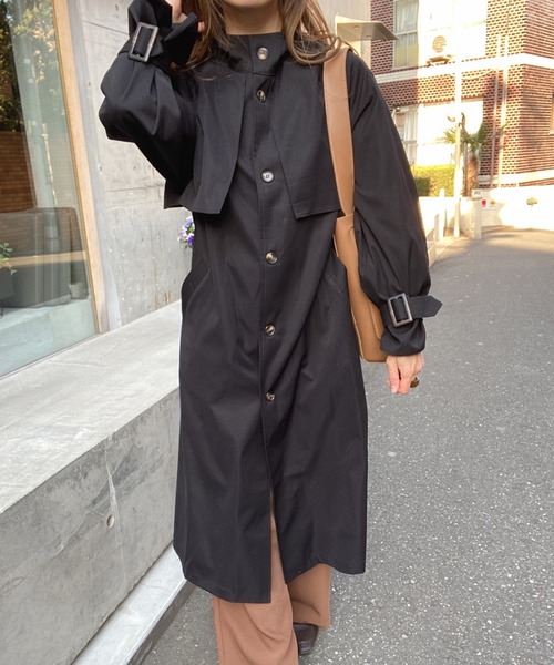 スタンドカラーオーバーサイズコート