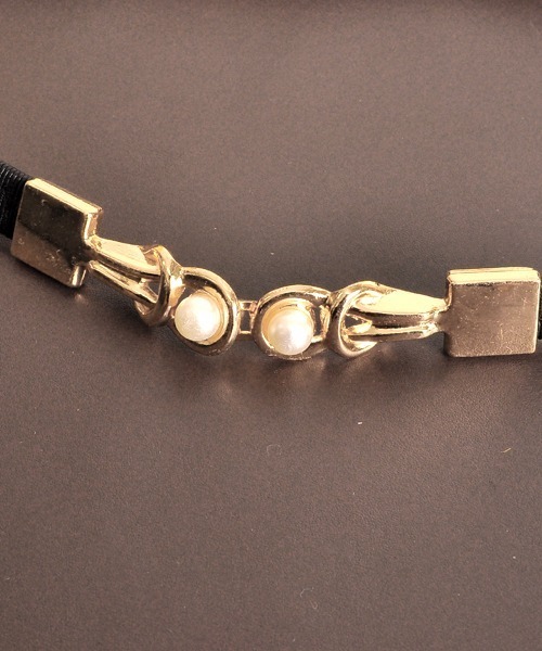 VIBGYOR Women（ヴィブジョー　ウィメン）の「【float】パール ゴム シンプル デザイン ベルト（ベルト・レディース・ブラック/ベージュ/ブラウン・FREE）」の6枚目の写真