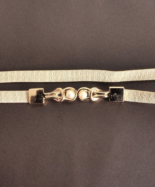 VIBGYOR Women（ヴィブジョー　ウィメン）の「【float】パール ゴム シンプル デザイン ベルト（ベルト・レディース・ブラック/ベージュ/ブラウン・FREE）」の7枚目の写真