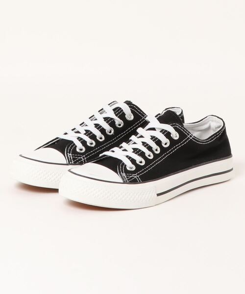 VIBGYOR(ヴィブジョー)の「ローカットキャンバススニーカー(YA)(スニーカー・レディース・ホワイト/ブラック/ブラック系その他・23cm/23.5cm/24.5cm/25cm/24cm)」の2枚目の写真