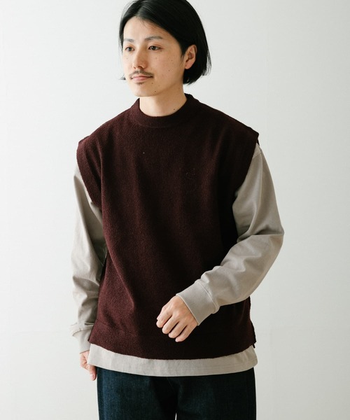 ITEMS URBANRESEARCH(アイテムズ アーバンリサーチ)の「マシンウォッシャブル ブークレニットベスト(ニット/セーター・メンズ・ブラウン/グリーン/ブラック・LARGE/MEDIUM)」の9枚目の写真