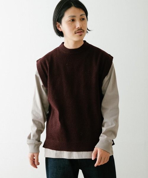 ITEMS URBANRESEARCH(アイテムズ アーバンリサーチ)の「マシンウォッシャブル ブークレニットベスト(ニット/セーター・メンズ・ブラウン/グリーン/ブラック・LARGE/MEDIUM)」の6枚目の写真