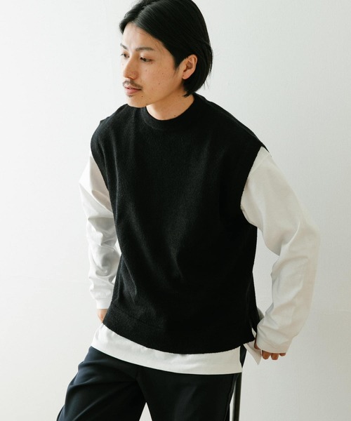 ITEMS URBANRESEARCH(アイテムズ アーバンリサーチ)の「マシンウォッシャブル ブークレニットベスト(ニット/セーター・メンズ・ブラウン/グリーン/ブラック・LARGE/MEDIUM)」の4枚目の写真