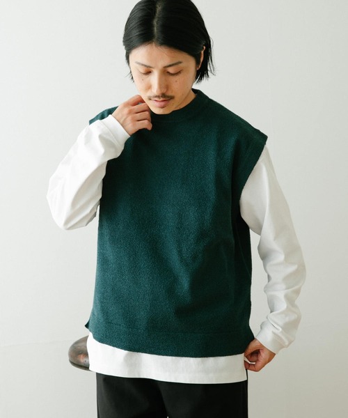 ITEMS URBANRESEARCH(アイテムズ アーバンリサーチ)の「マシンウォッシャブル ブークレニットベスト(ニット/セーター・メンズ・ブラウン/グリーン/ブラック・LARGE/MEDIUM)」の12枚目の写真