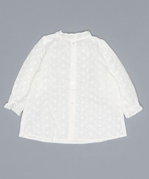 petit main（プティマイン）の「衿フリルブラウス（シャツ/ブラウス・キッズ・アイボリー/ブルー・120cm/110cm/130cm/100cm/80ｃｍ/90cm）」の3枚目の写真