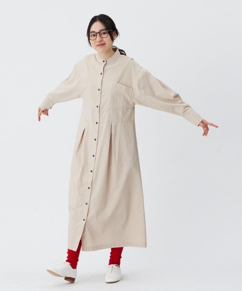 Libra Cue(リブラ キュー)の「ドットボタンミリタリーワンピース/トールサイズ展開あり(ワンピース・レディース・ベージュ/ネイビー・1/2)」の11枚目の写真