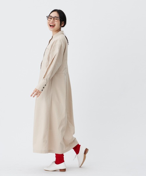 Libra Cue(リブラ キュー)の「ドットボタンミリタリーワンピース/トールサイズ展開あり(ワンピース・レディース・ベージュ/ネイビー・1/2)」の21枚目の写真