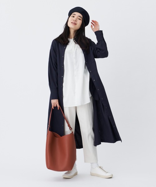 Libra Cue(リブラ キュー)の「ドットボタンミリタリーワンピース/トールサイズ展開あり(ワンピース・レディース・ベージュ/ネイビー・1/2)」の14枚目の写真