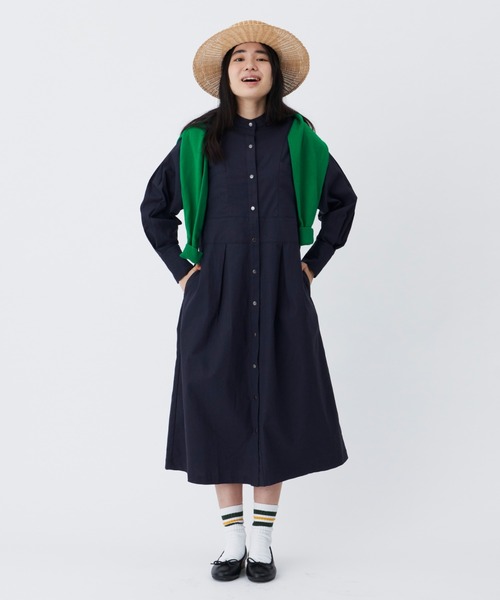 Libra Cue(リブラ キュー)の「ドットボタンミリタリーワンピース/トールサイズ展開あり(ワンピース・レディース・ベージュ/ネイビー・1/2)」の19枚目の写真