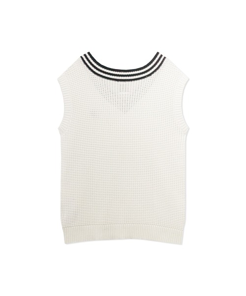 ANDGEEBEE（アンジービー）の「UNISEX ラインニットベスト（ベスト・レディース・ネイビー/ホワイト・MEDIUM）」の15枚目の写真