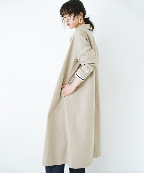 haco!（ハコ）の「今こそ見直す春の定番！カジュアルさと大人っぽさの共存を図る！　軽やかに羽織ってかっこいいステンカラーコートby who made me（ステンカラーコート・レディース・ベージュ・SMALL/MEDIUM/LARGE/X-LARGE）」の18枚目の写真