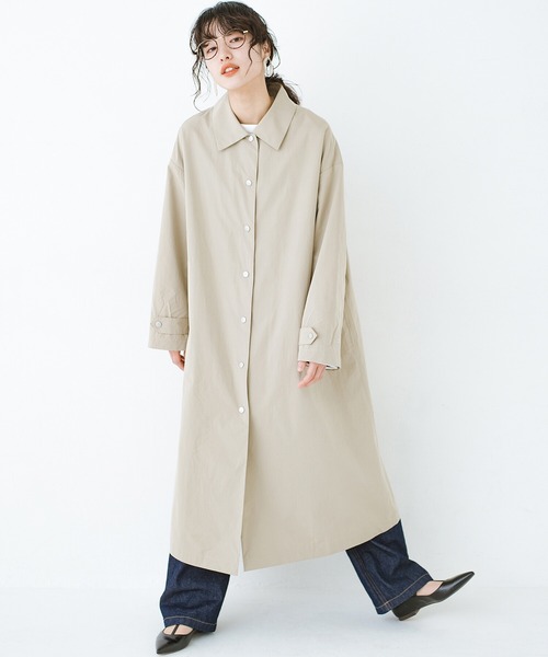 haco!（ハコ）の「今こそ見直す春の定番！カジュアルさと大人っぽさの共存を図る！　軽やかに羽織ってかっこいいステンカラーコートby who made me（ステンカラーコート・レディース・ベージュ・SMALL/MEDIUM/LARGE/X-LARGE）」の19枚目の写真
