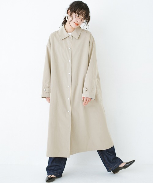 haco!（ハコ）の「今こそ見直す春の定番！カジュアルさと大人っぽさの共存を図る！　軽やかに羽織ってかっこいいステンカラーコートby who made me（ステンカラーコート・レディース・ベージュ・SMALL/MEDIUM/LARGE/X-LARGE）」の22枚目の写真