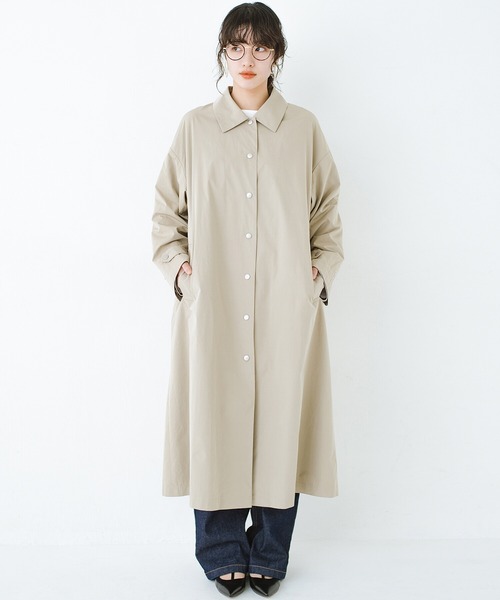 haco!（ハコ）の「今こそ見直す春の定番！カジュアルさと大人っぽさの共存を図る！　軽やかに羽織ってかっこいいステンカラーコートby who made me（ステンカラーコート・レディース・ベージュ・SMALL/MEDIUM/LARGE/X-LARGE）」の15枚目の写真