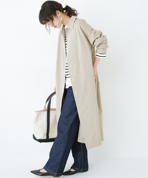 haco!（ハコ）の「今こそ見直す春の定番！カジュアルさと大人っぽさの共存を図る！　軽やかに羽織ってかっこいいステンカラーコートby who made me（ステンカラーコート・レディース・ベージュ・SMALL/MEDIUM/LARGE/X-LARGE）」の20枚目の写真