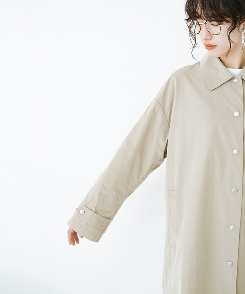 haco!（ハコ）の「今こそ見直す春の定番！カジュアルさと大人っぽさの共存を図る！　軽やかに羽織ってかっこいいステンカラーコートby who made me（ステンカラーコート・レディース・ベージュ・SMALL/MEDIUM/LARGE/X-LARGE）」の10枚目の写真