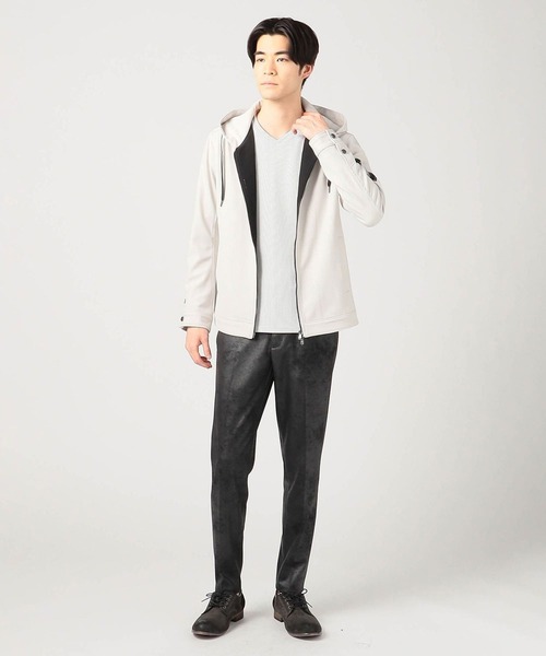 HIDEAWAYS NICOLE（ハイダウェイニコル）の「配色ミリタリーパーカー（ブルゾン・メンズ・ライトグレー/サックスブルー/チェック/ネイビー・MEDIUM/LARGE/X-LARGE）」の10枚目の写真