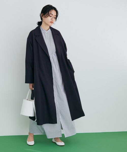 ADAM ET ROPE'（アダムエロペ）の「【アウトレット店舗・WEB限定】ボックスプリーツトレンチコート（トレンチコート・レディース・ベージュ/ネイビー・FREE）」の6枚目の写真