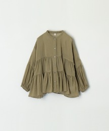 キッズ 親子お揃いシアーコットンティアードブラウス