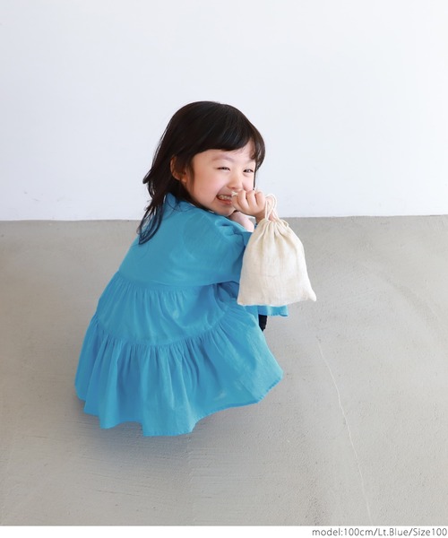 coca(coca)(コカ)の「キッズ 親子お揃いシアーコットンティアードブラウス(シャツ/ブラウス・キッズ・ライトブルー/ライトピンク/グレー/ライトグリーン/ピンク/アイボリー/ベージュ/カーキ/パープル/チャコール/ライトベージュ/イエロー・130/120/100/110/140)」の15枚目の写真