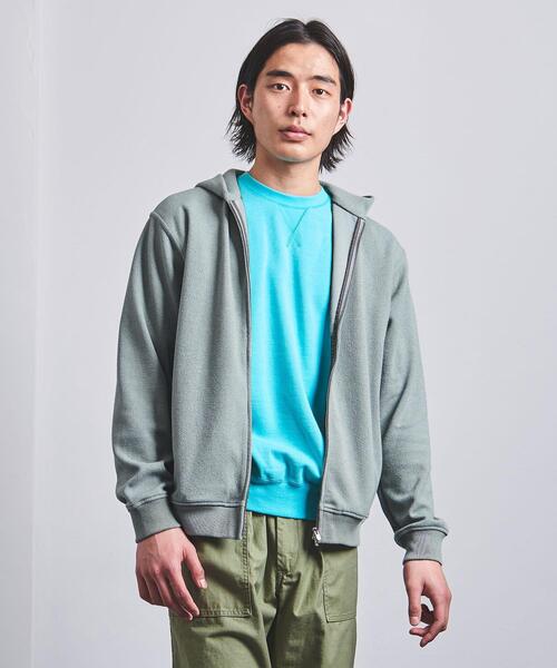 UNITED ARROWS(ユナイテッドアローズ)の「<UNITED ARROWS> ブークレ ジップ フーディ(パーカー・メンズ・ダークブラウン/ベージュ/ライム/ダークグレー・S/M/L/XL)」の4枚目の写真