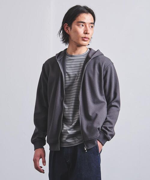 UNITED ARROWS(ユナイテッドアローズ)の「<UNITED ARROWS> ブークレ ジップ フーディ(パーカー・メンズ・ダークブラウン/ベージュ/ライム/ダークグレー・S/M/L/XL)」の5枚目の写真