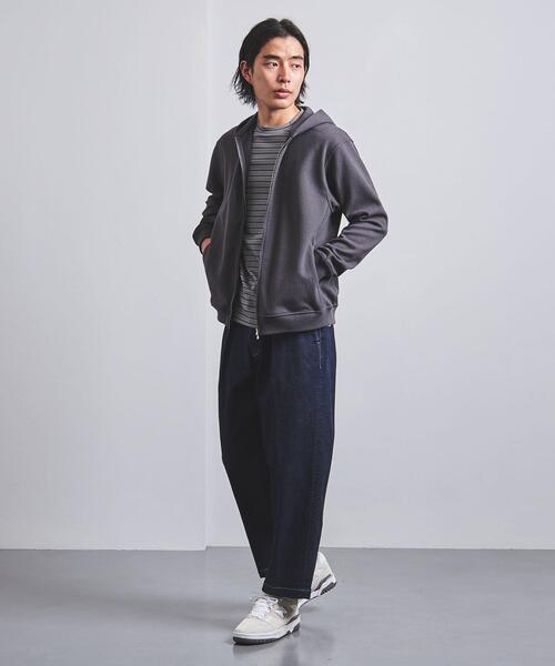 UNITED ARROWS(ユナイテッドアローズ)の「<UNITED ARROWS> ブークレ ジップ フーディ(パーカー・メンズ・ダークブラウン/ベージュ/ライム/ダークグレー・S/M/L/XL)」の6枚目の写真