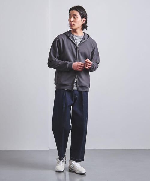 UNITED ARROWS(ユナイテッドアローズ)の「<UNITED ARROWS> ブークレ ジップ フーディ(パーカー・メンズ・ダークブラウン/ベージュ/ライム/ダークグレー・S/M/L/XL)」の7枚目の写真