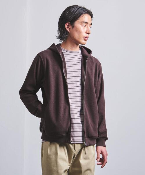 UNITED ARROWS(ユナイテッドアローズ)の「<UNITED ARROWS> ブークレ ジップ フーディ(パーカー・メンズ・ダークブラウン/ベージュ/ライム/ダークグレー・S/M/L/XL)」の18枚目の写真