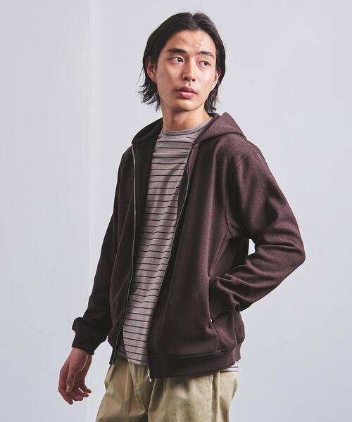 UNITED ARROWS(ユナイテッドアローズ)の「<UNITED ARROWS> ブークレ ジップ フーディ(パーカー・メンズ・ダークブラウン/ベージュ/ライム/ダークグレー・S/M/L/XL)」の21枚目の写真